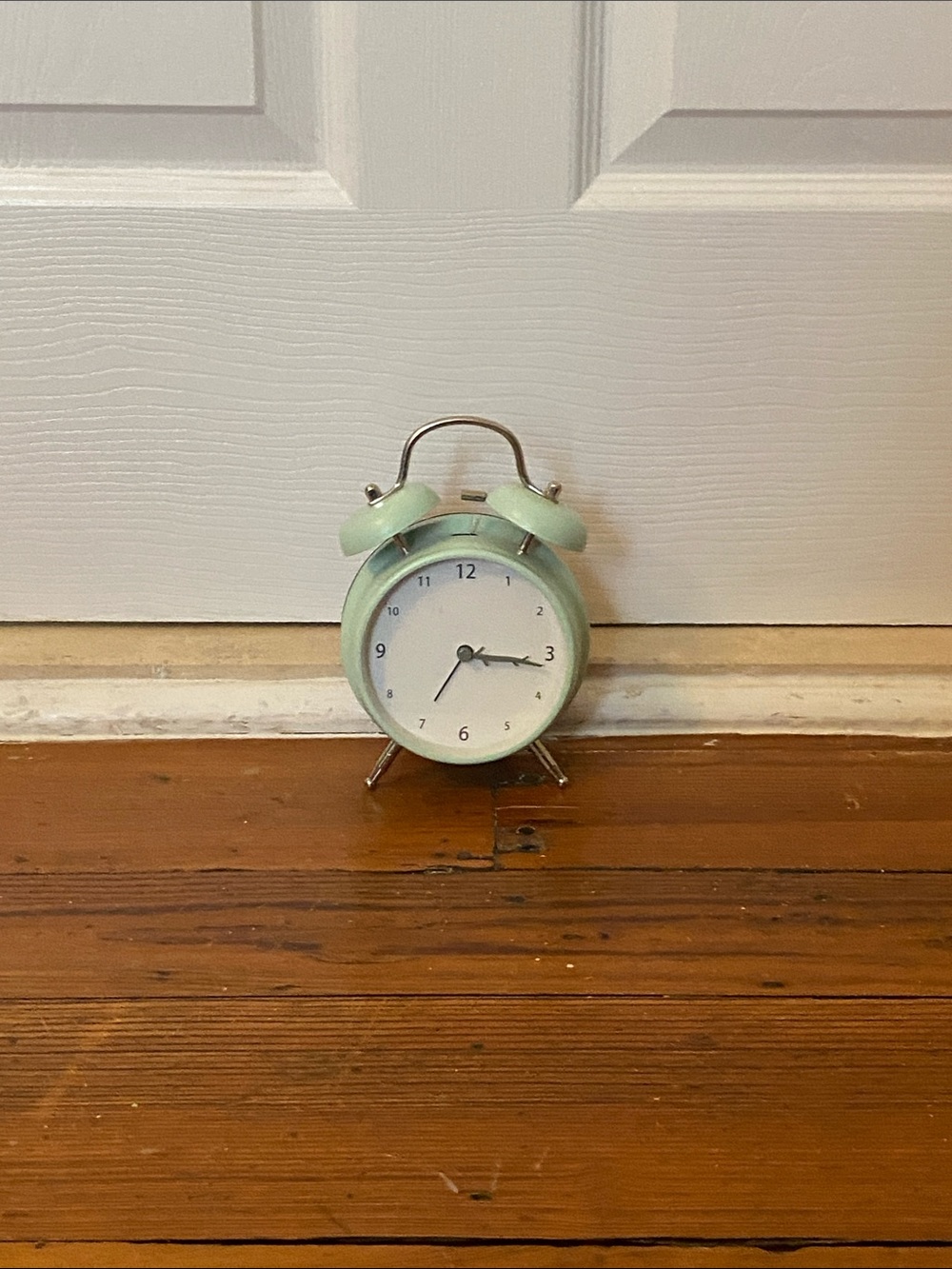 Mint Green Retro Twin Bell Alarm Clock - Home Wall Decor Accent